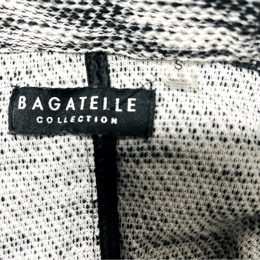 Bagatelle Collection Women’s Small Tweed Roll Tab Sleeves Pockets Open Cardigan - Picture 8 of 10